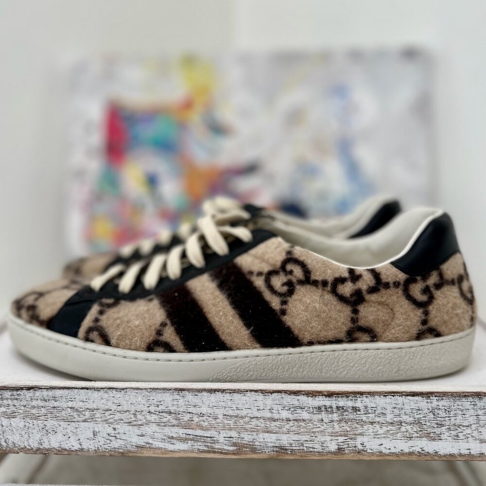 Gucci GG Wool Low-Top Sneakers Men - Picture 3 of 7